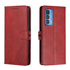 Custodia Portafoglio In Pelle Cover con Supporto L02 per Motorola Moto Edge 20 Pro 5G Rosso