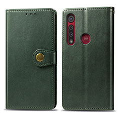 Custodia Portafoglio In Pelle Cover con Supporto L02 per Motorola Moto G8 Play Verde