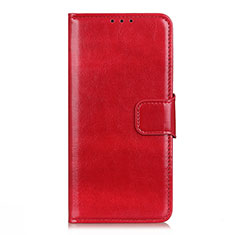 Custodia Portafoglio In Pelle Cover con Supporto L02 per Motorola Moto One Fusion Plus Rosso