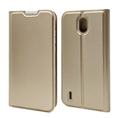 Custodia Portafoglio In Pelle Cover con Supporto L02 per Nokia 1.3 Oro