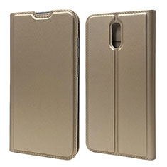 Custodia Portafoglio In Pelle Cover con Supporto L02 per Nokia 2.3 Oro