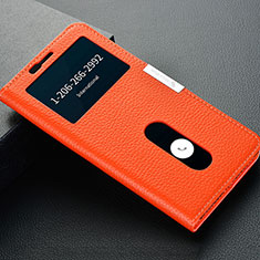 Custodia Portafoglio In Pelle Cover con Supporto L02 per OnePlus 5T A5010 Arancione