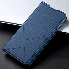 Custodia Portafoglio In Pelle Cover con Supporto L02 per Oppo A72 Blu