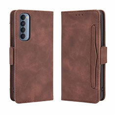 Custodia Portafoglio In Pelle Cover con Supporto L02 per Oppo Reno4 Pro 4G Marrone