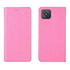 Custodia Portafoglio In Pelle Cover con Supporto L02 per Oppo Reno4 Z 5G Rosa