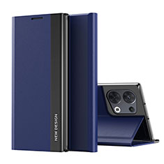 Custodia Portafoglio In Pelle Cover con Supporto L02 per Oppo Reno8 Pro+ Plus 5G Blu