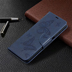 Custodia Portafoglio In Pelle Cover con Supporto L02 per Samsung Galaxy A12 Nacho Blu