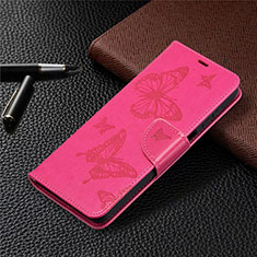 Custodia Portafoglio In Pelle Cover con Supporto L02 per Samsung Galaxy A12 Nacho Rosa Caldo