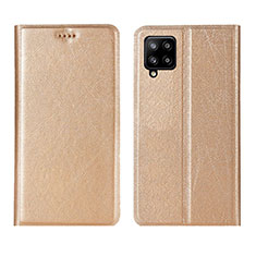 Custodia Portafoglio In Pelle Cover con Supporto L02 per Samsung Galaxy A42 5G Oro