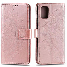 Custodia Portafoglio In Pelle Cover con Supporto L02 per Samsung Galaxy A71 4G A715 Oro Rosa