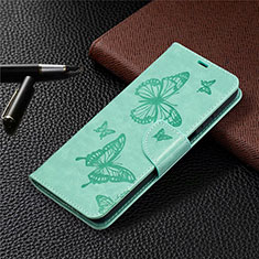 Custodia Portafoglio In Pelle Cover con Supporto L02 per Samsung Galaxy F12 Verde Pastello
