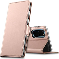 Custodia Portafoglio In Pelle Cover con Supporto L02 per Samsung Galaxy S20 Plus 5G Oro Rosa