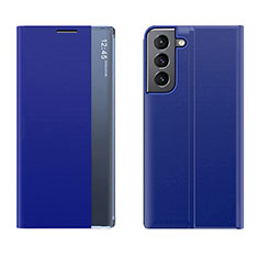 Custodia Portafoglio In Pelle Cover con Supporto L02 per Samsung Galaxy S21 FE 5G Blu