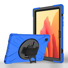 Custodia Portafoglio In Pelle Cover con Supporto L02 per Samsung Galaxy Tab A7 4G 10.4 SM-T505 Blu