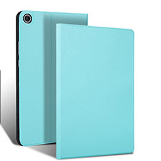 Custodia Portafoglio In Pelle Cover con Supporto L02 per Samsung Galaxy Tab S5e Wi-Fi 10.5 SM-T720 Ciano