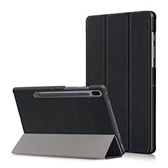 Custodia Portafoglio In Pelle Cover con Supporto L02 per Samsung Galaxy Tab S6 10.5 SM-T860 Nero