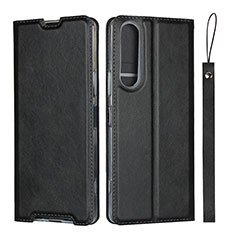 Custodia Portafoglio In Pelle Cover con Supporto L02 per Sony Xperia 1 II Nero