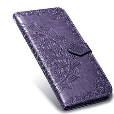 Custodia Portafoglio In Pelle Cover con Supporto L02 per Xiaomi Mi Note 10 Lite Viola