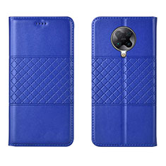 Custodia Portafoglio In Pelle Cover con Supporto L02 per Xiaomi Poco F2 Pro Blu