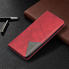 Custodia Portafoglio In Pelle Cover con Supporto L02 per Xiaomi Redmi 10A 4G Rosso