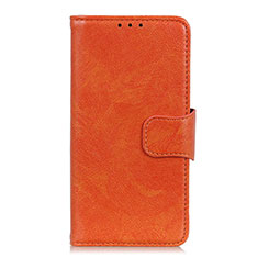 Custodia Portafoglio In Pelle Cover con Supporto L02 per Xiaomi Redmi 9 Arancione
