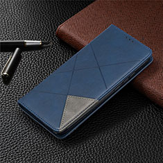 Custodia Portafoglio In Pelle Cover con Supporto L02 per Xiaomi Redmi 9C NFC Blu