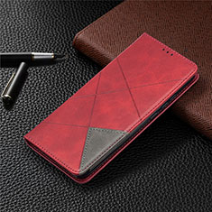 Custodia Portafoglio In Pelle Cover con Supporto L02 per Xiaomi Redmi 9C Rosso