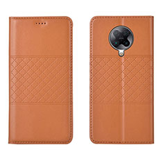 Custodia Portafoglio In Pelle Cover con Supporto L02 per Xiaomi Redmi K30 Pro 5G Arancione