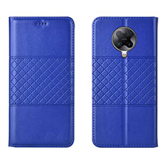 Custodia Portafoglio In Pelle Cover con Supporto L02 per Xiaomi Redmi K30 Pro 5G Blu