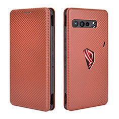 Custodia Portafoglio In Pelle Cover con Supporto L02Z per Asus ROG Phone 3 Marrone