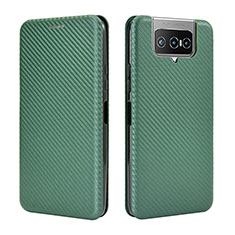 Custodia Portafoglio In Pelle Cover con Supporto L02Z per Asus Zenfone 7 Pro ZS671KS Verde