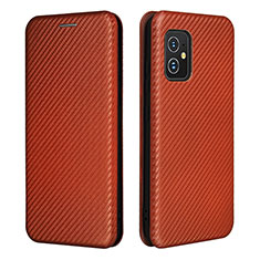 Custodia Portafoglio In Pelle Cover con Supporto L02Z per Asus Zenfone 8 ZS590KS Marrone