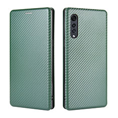 Custodia Portafoglio In Pelle Cover con Supporto L02Z per LG Velvet 4G Verde