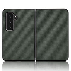 Custodia Portafoglio In Pelle Cover con Supporto L02Z per Microsoft Surface Duo 2 Verde