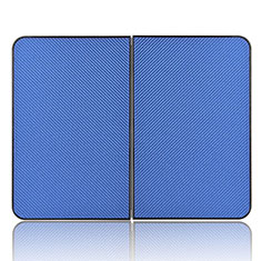 Custodia Portafoglio In Pelle Cover con Supporto L02Z per Microsoft Surface Duo Blu