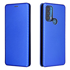 Custodia Portafoglio In Pelle Cover con Supporto L02Z per Motorola Moto Edge (2021) 5G Blu