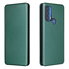 Custodia Portafoglio In Pelle Cover con Supporto L02Z per Motorola Moto Edge (2021) 5G Verde