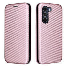 Custodia Portafoglio In Pelle Cover con Supporto L02Z per Motorola Moto Edge S30 5G Oro Rosa