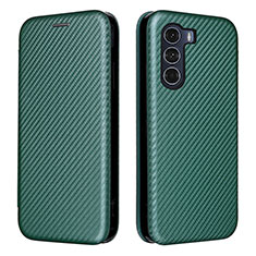 Custodia Portafoglio In Pelle Cover con Supporto L02Z per Motorola Moto Edge S30 5G Verde