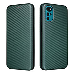 Custodia Portafoglio In Pelle Cover con Supporto L02Z per Motorola Moto G22 Verde