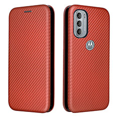 Custodia Portafoglio In Pelle Cover con Supporto L02Z per Motorola Moto G41 Marrone