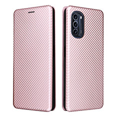 Custodia Portafoglio In Pelle Cover con Supporto L02Z per Motorola Moto G52j 5G Oro Rosa