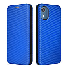 Custodia Portafoglio In Pelle Cover con Supporto L02Z per Nokia C02 Blu