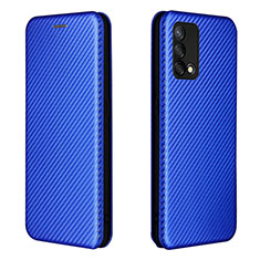 Custodia Portafoglio In Pelle Cover con Supporto L02Z per Oppo F19 Blu