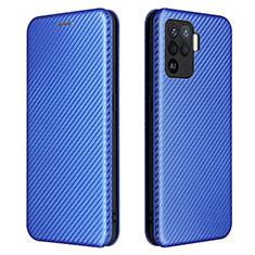 Custodia Portafoglio In Pelle Cover con Supporto L02Z per Oppo F19 Pro Blu