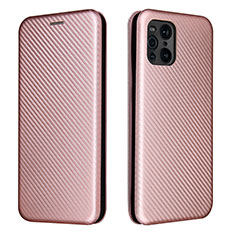 Custodia Portafoglio In Pelle Cover con Supporto L02Z per Oppo Find X3 5G Oro Rosa