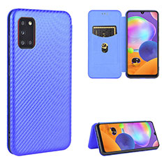 Custodia Portafoglio In Pelle Cover con Supporto L02Z per Samsung Galaxy A31 Blu