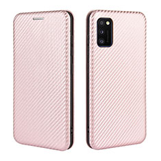 Custodia Portafoglio In Pelle Cover con Supporto L02Z per Samsung Galaxy A41 Oro Rosa