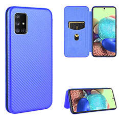 Custodia Portafoglio In Pelle Cover con Supporto L02Z per Samsung Galaxy A51 4G Blu