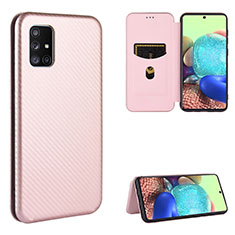 Custodia Portafoglio In Pelle Cover con Supporto L02Z per Samsung Galaxy A51 4G Oro Rosa